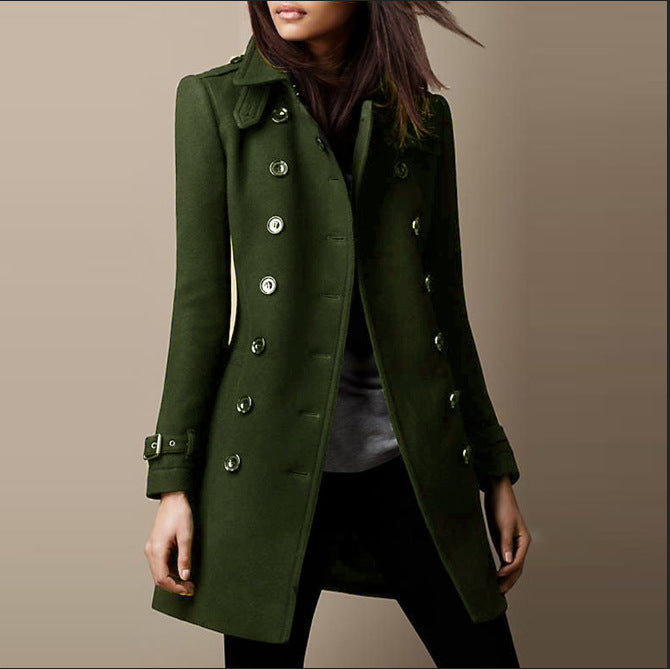 Manteau Femme Marine Doudoune Boutons Longueur Grande