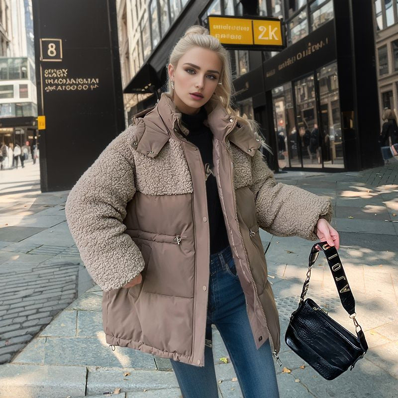 Manteau Femme Élégant à Capuche pour Hiver
