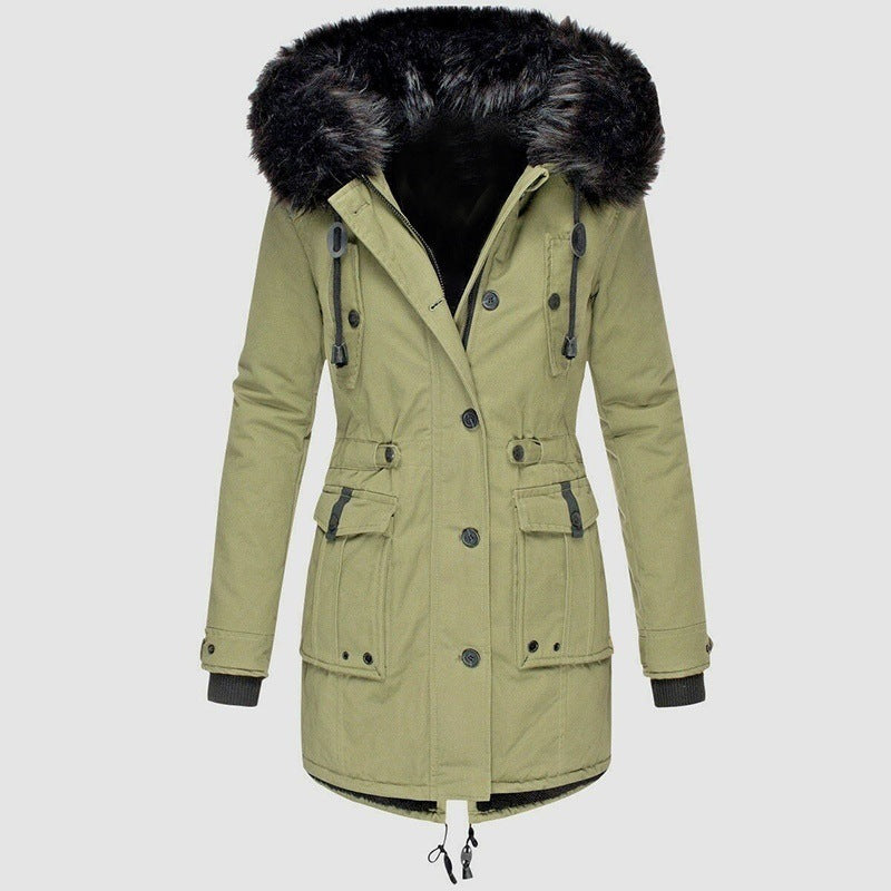 Manteau Femme Hiver Élégant à Boutons | Parfait pour le Froid