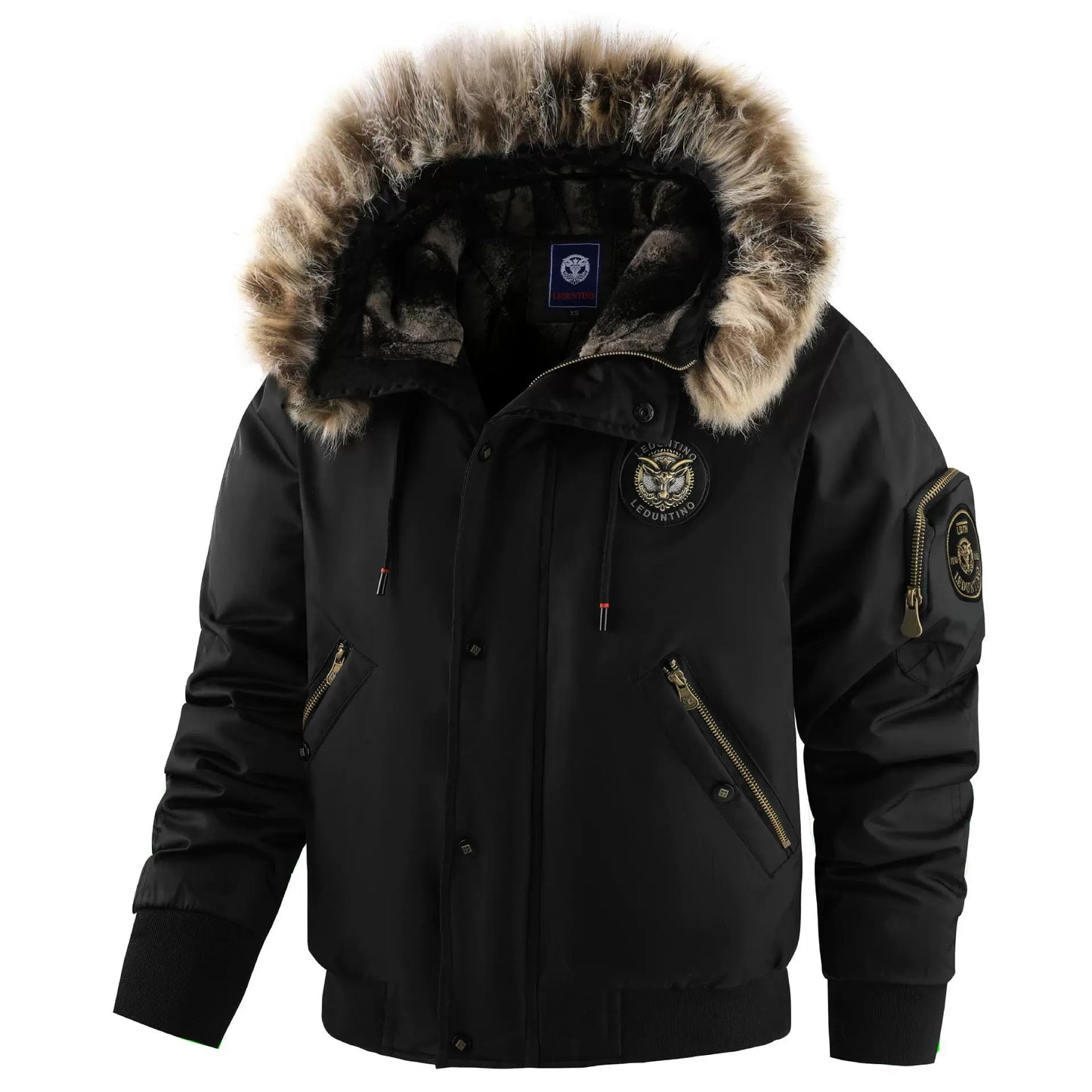 Blouson Hiver Élégant à Capuche Zippé pour Homme