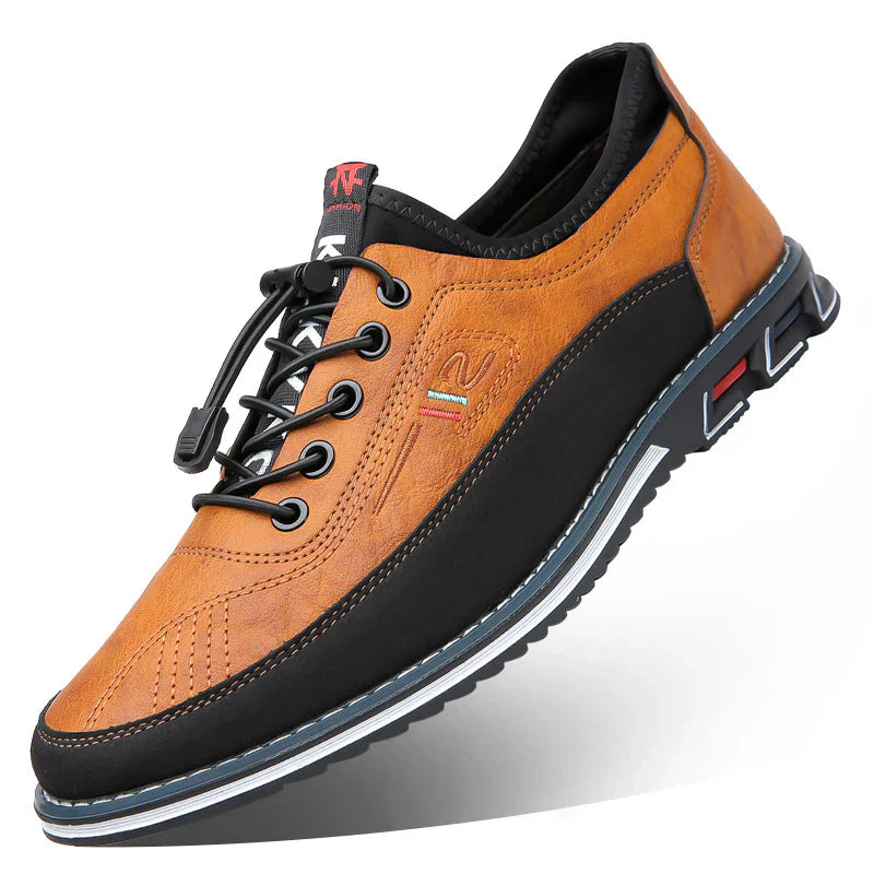 Chaussure de ville cuir brun et noir homme élégant - LuxeStyle