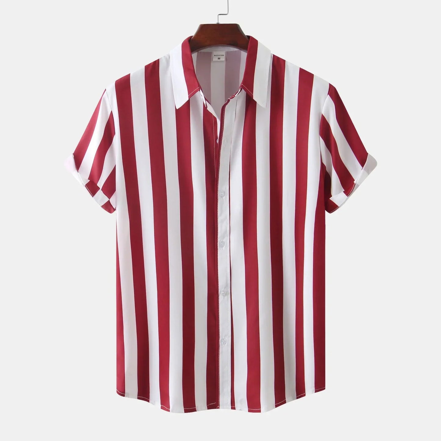 Chemise à Rayures Classique Manches Courtes