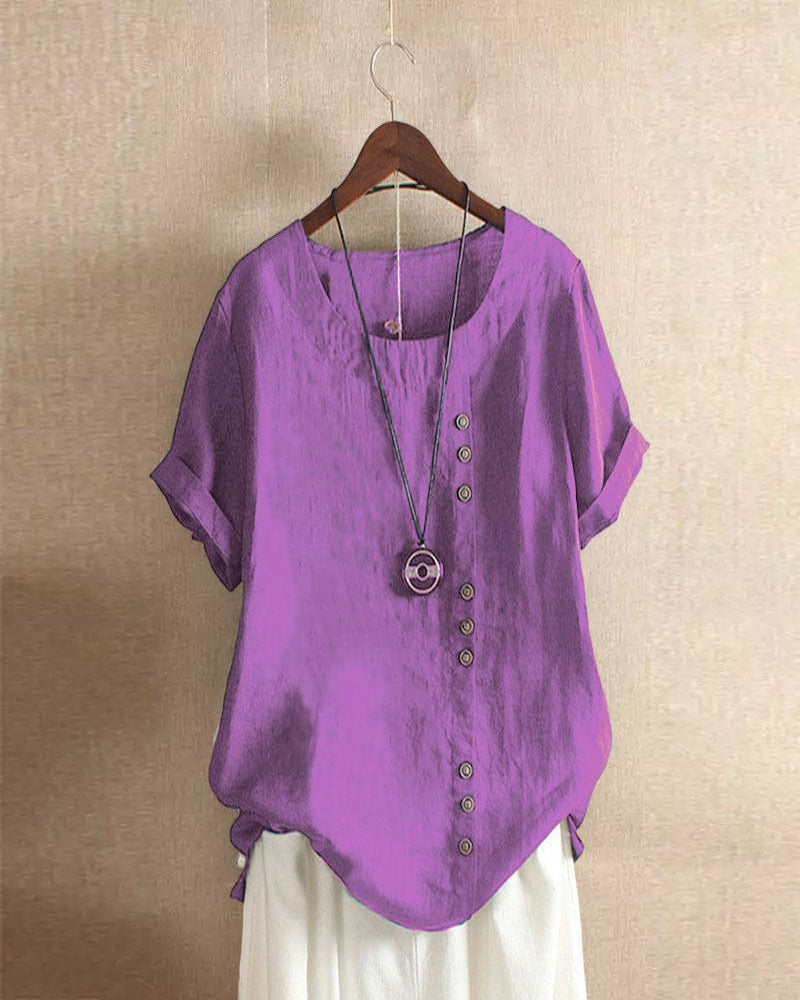 Blouse Féminine Lin Clair - Chemisier Élégant pour Femme
