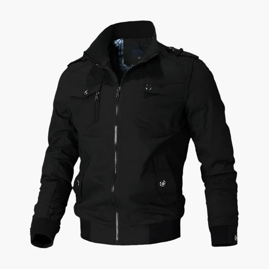 Blouson Aviateur Classique À Col Montant Pour Homme | Multipoches
