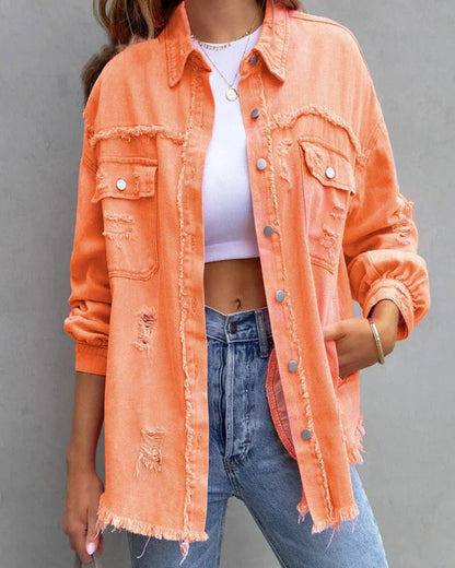 Veste jean femme tendance noir casual