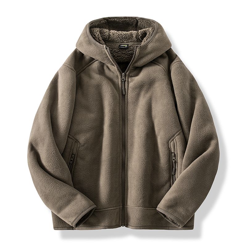 Veste Hiver Homme à Capuche Zippé Noir Matelassé