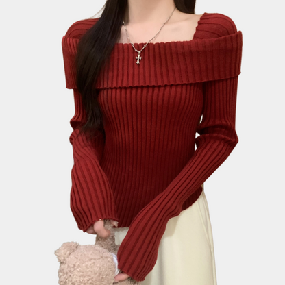 NANCY - Pull Élégant à Épaules Dénudées pour Femmes