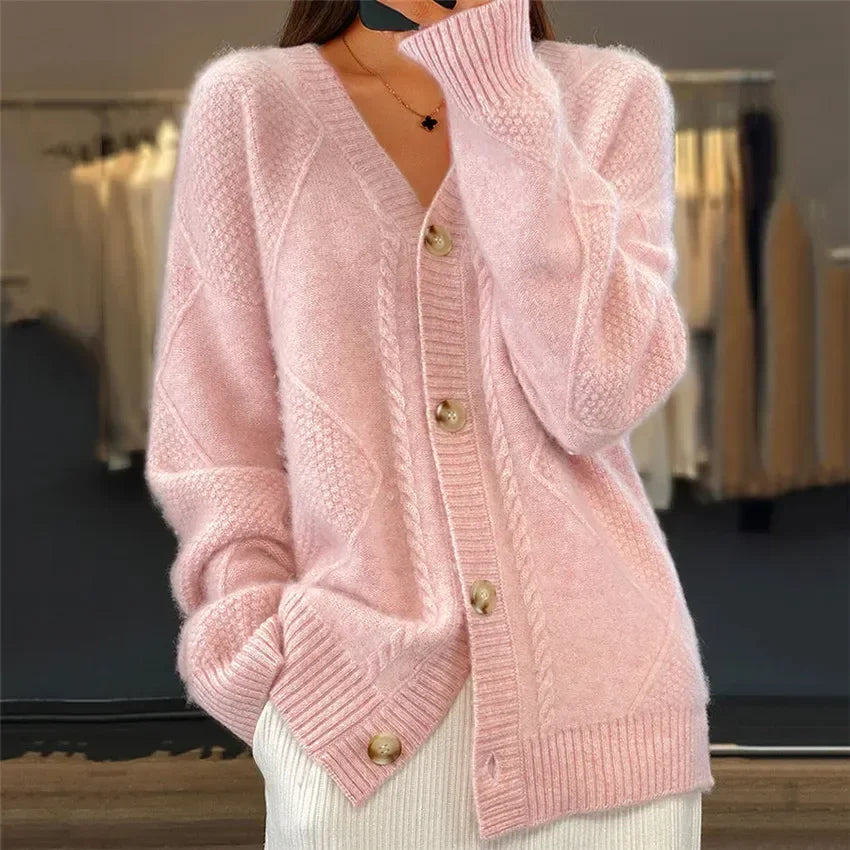 Cardigan Femme Tricoté Douillet Hiver