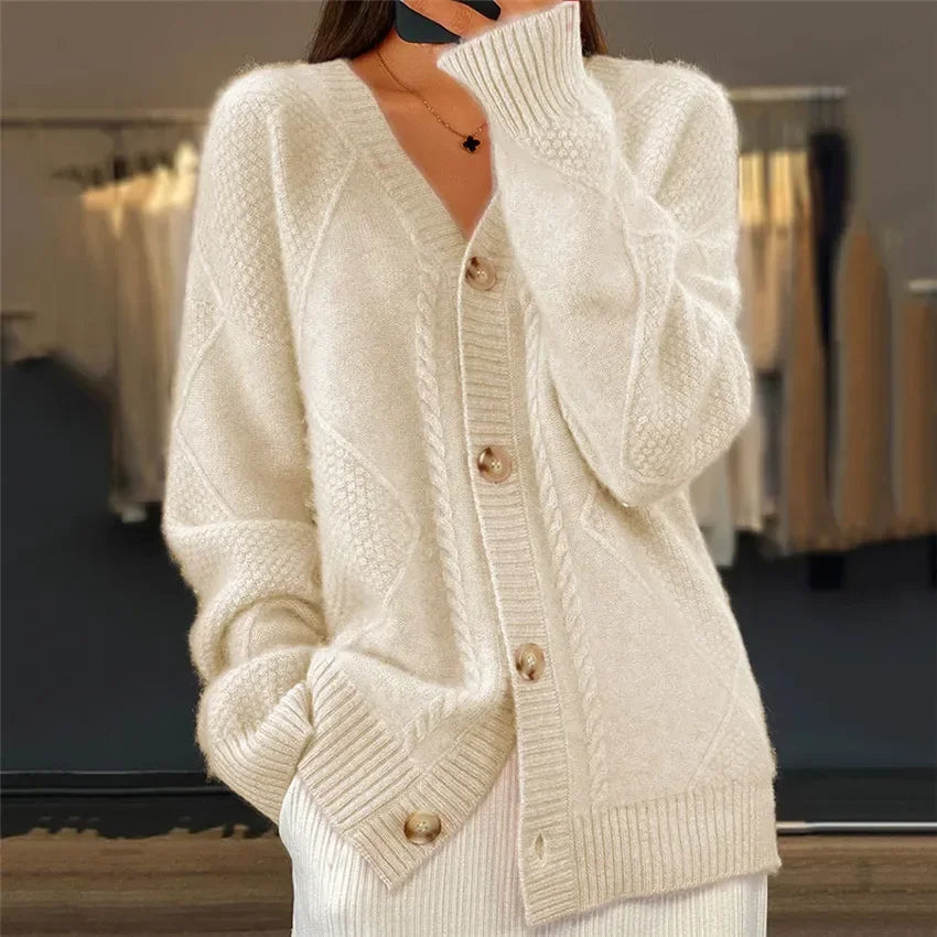 Cardigan Femme Tricoté Douillet Hiver