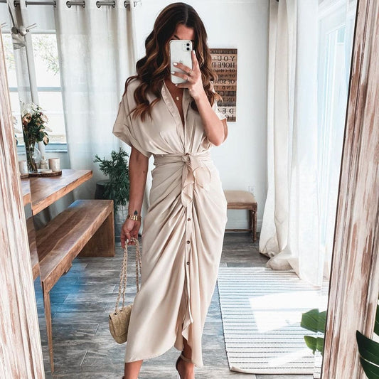 Robe de Cocktail Femme Chic - Robe Longue Sophistiquée en Polyester Léger avec Détails à la Mode - LuxeStyle