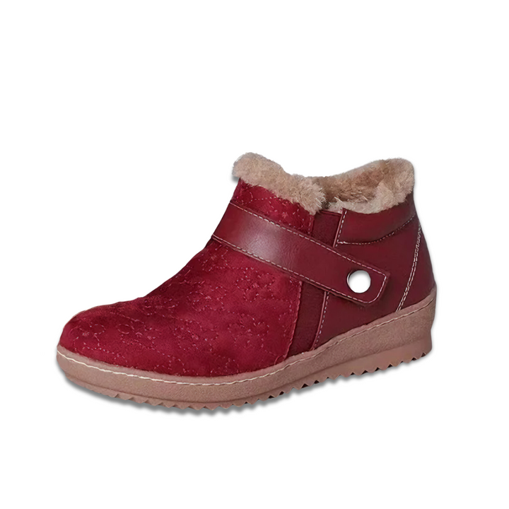 Bottes de cheville en cuir artificiel hiver chaudes