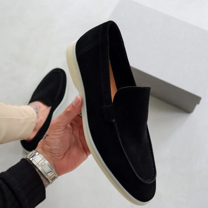 Mocassins Homme Cuir Noir Semelle Contraste