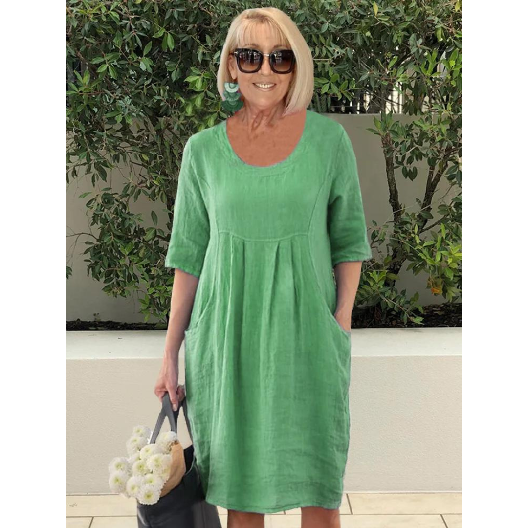 Robe de femme en lin gris clair décontractée