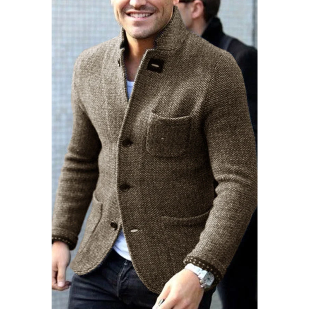 Blazer Tricot Élégant pour Homme Long