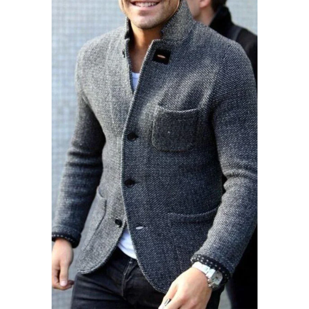 Blazer Tricot Élégant pour Homme Long