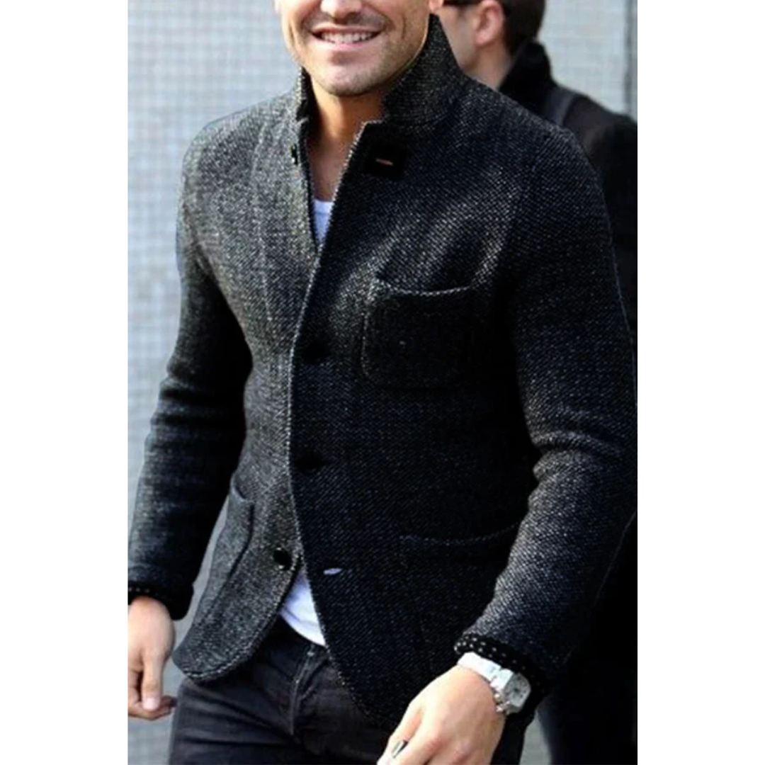 Blazer Tricot Élégant pour Homme Long - LuxeStyle