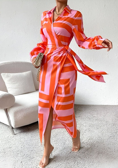 Robe Rayée Élégante Femme - Robe Croisée Confortable et Légère - LuxeStyle