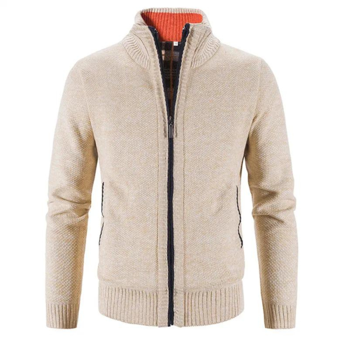 Cardigan Zippé Homme Hiver Chaud