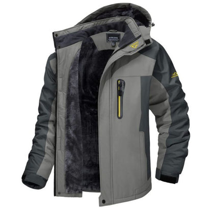 Veste homme hiver étanche à capuche grise néoprène - LuxeStyle