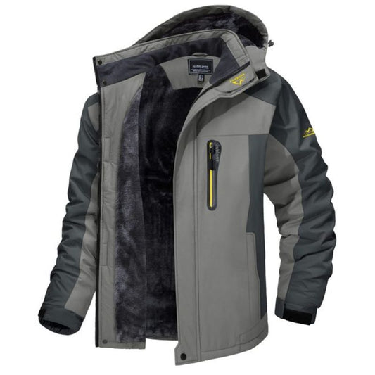 Veste homme hiver étanche à capuche grise néoprène - LuxeStyle