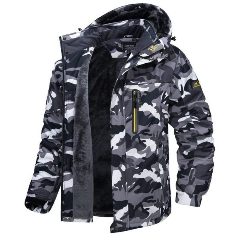 Veste homme hiver étanche à capuche grise néoprène