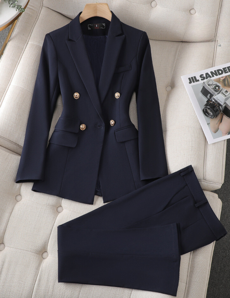 Blazer Féminin Blanc Classique 2 Boutons