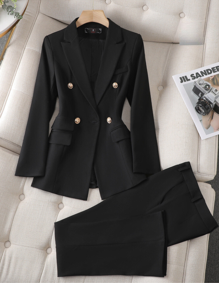Blazer Féminin Blanc Classique 2 Boutons