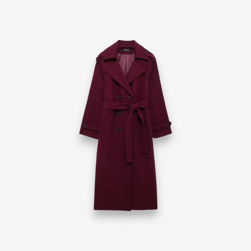 Manteau Femme Élégant à Ceinture et Poches - LuxeStyle