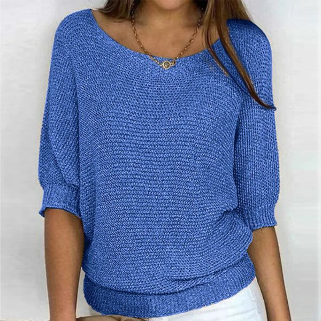 Pull femme vert olive manches courtes