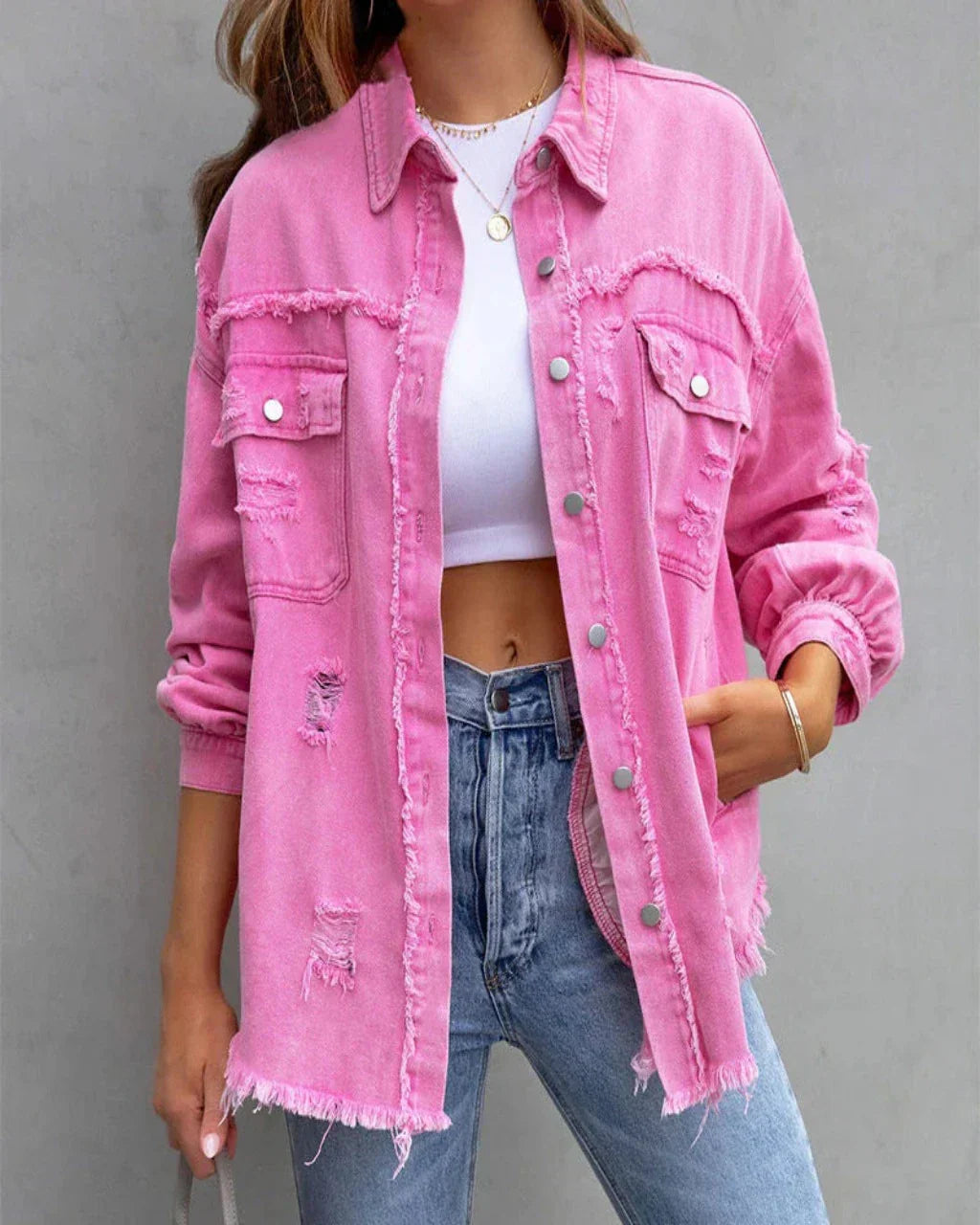 Veste jean femme tendance noir casual