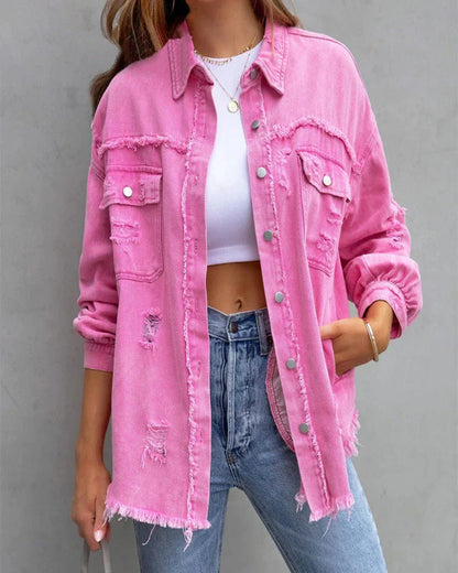 Veste jean femme tendance noir casual
