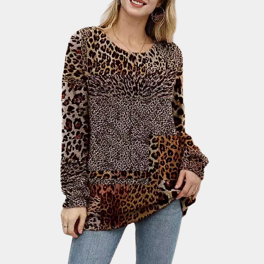 MARTHA - Pull à Imprimé Léopard pour Femmes