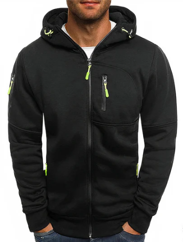 Veste Homme – Sweat Capuche Zippée Douce en Coton & Design Actuel