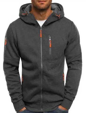 Veste Homme – Sweat Capuche Zippée Douce en Coton & Design Actuel