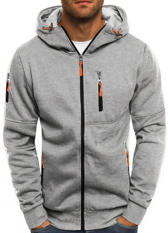Veste Homme – Sweat Capuche Zippée Douce en Coton & Design Actuel