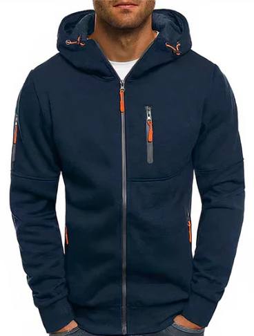 Veste Homme – Sweat Capuche Zippée Douce en Coton & Design Actuel