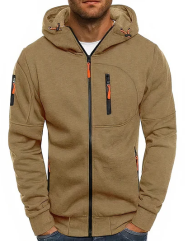 Veste Homme – Sweat Capuche Zippée Douce en Coton & Design Actuel