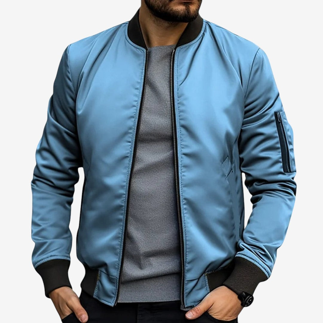 Veste Homme Élégante à Manches Longues avec Col Haut