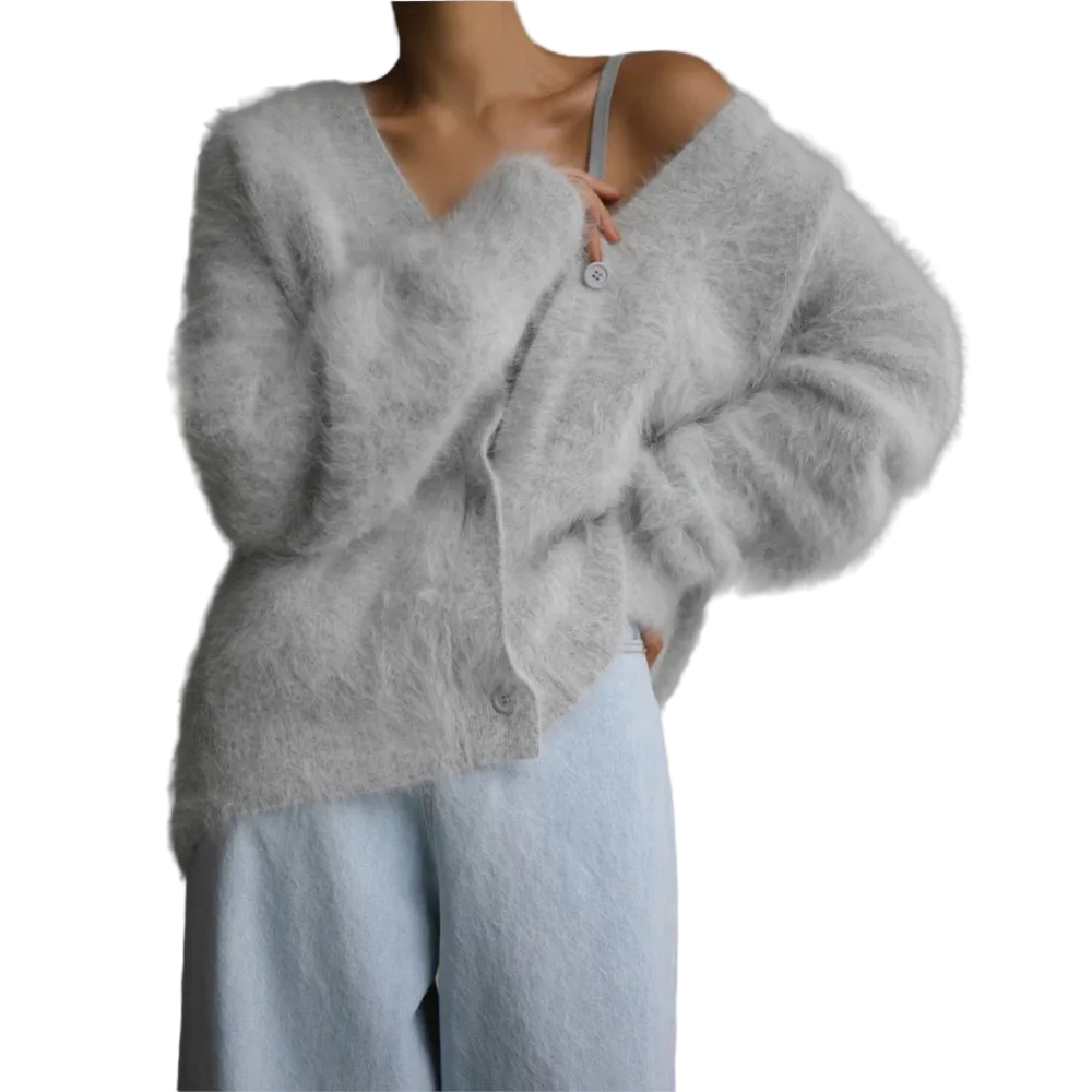 Cardigan Femme Élégant Col en V - luxestyle