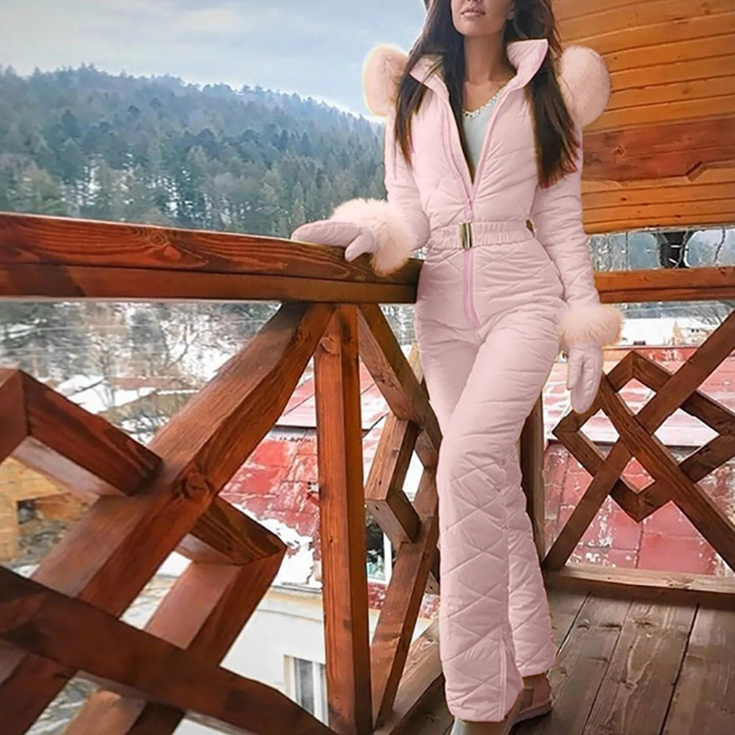 Combinaison Ski Femme Élégante à Fermeture Éclair - LuxeStyle