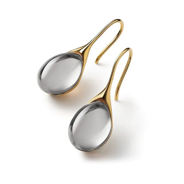 Boucles d'oreilles femmes tendance en larme avec strass et fermeture sûre