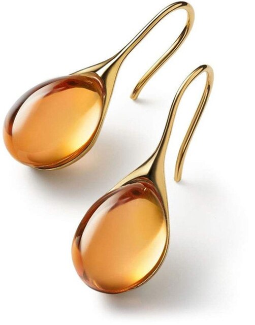 Boucles d'oreilles femmes tendance en larme avec strass et fermeture sûre