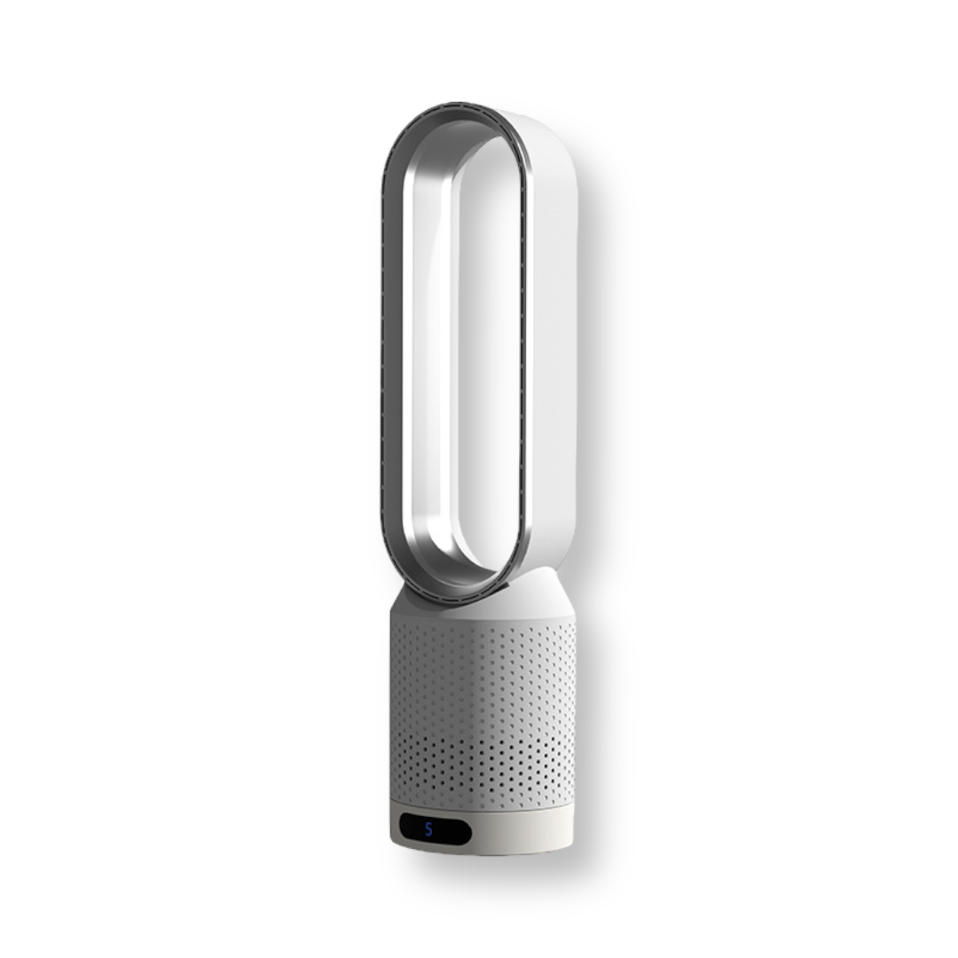 Ventilateur Design Silencieux Blanc et Or
