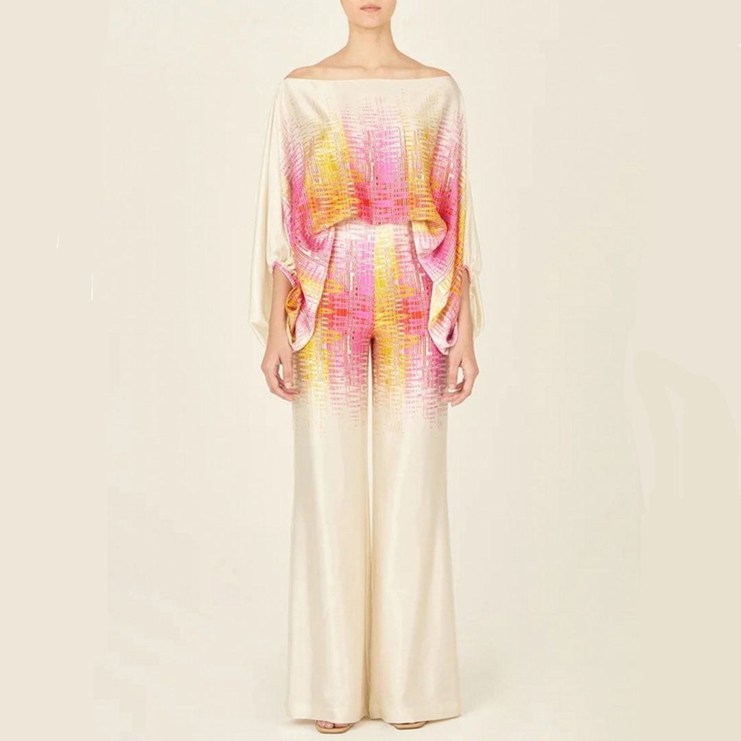 Robe Femme Colorée à Rayures Originales et Pantalon