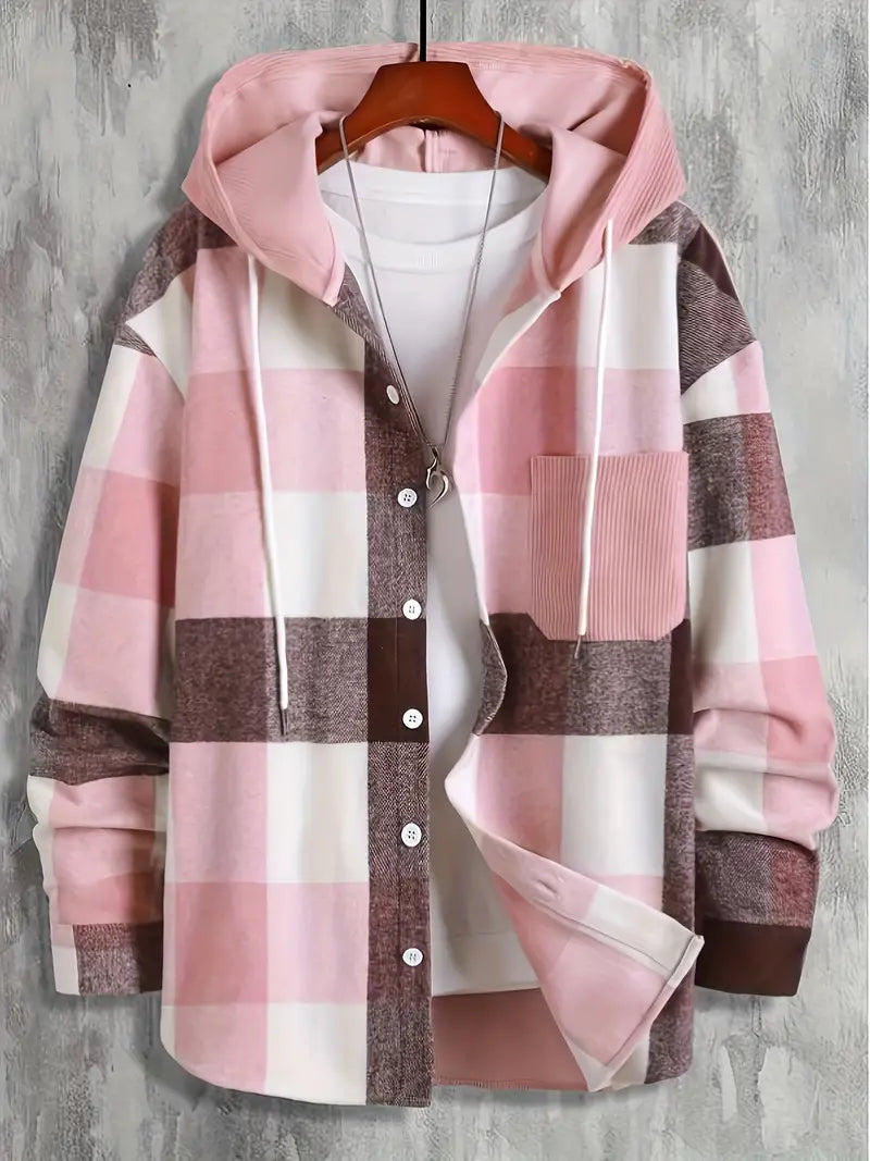 Veste à Capuche Homme Carreaux Mode & Détente Relaxe