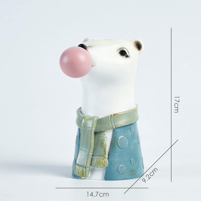 Vase Floral Coloré avec Animaux Amusants