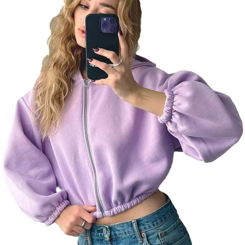 Sweat à Capuche Femme Élégant Court