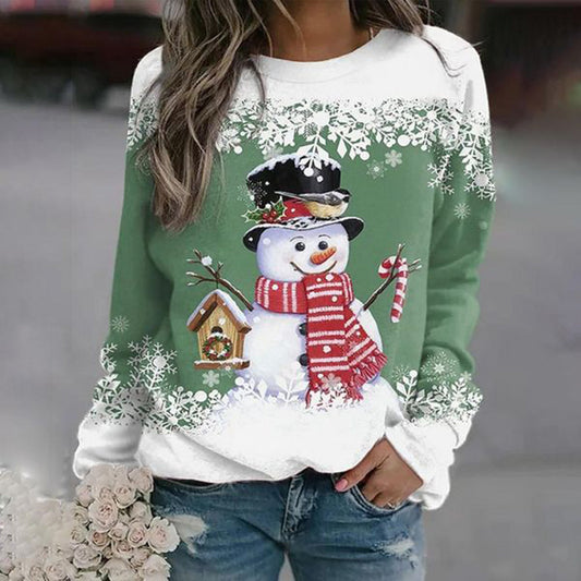 Pull Femme Hiver – Doux & Festif avec Imprimé Bonhomme de Neige Chic - LuxeStyle