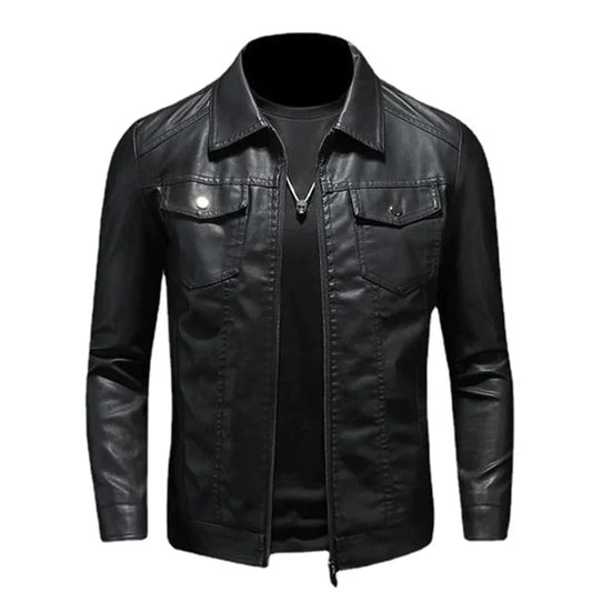 Veste Cuir Homme Élégante, Design Actuel & Fermeture Sécure - LuxeStyle