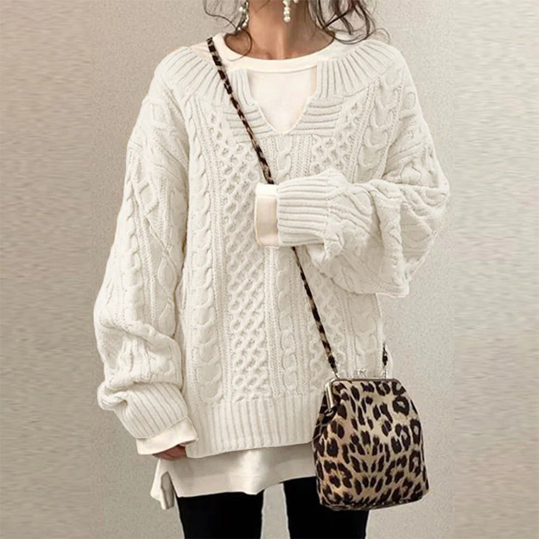 Pull Femme Grande Taille à Manches Longues - LuxeStyle